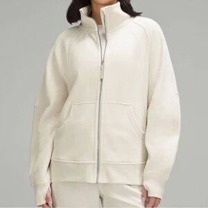 Lululemon Scuba Oversized Funnel neck Full Zip Jacket long Bone XS / S